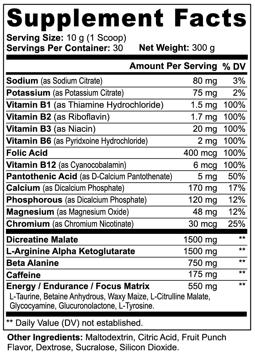 HyperFemme Pre-Workout Powder (Fruit Punch)